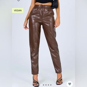 Brown leather pants - princess polly SIZE 0